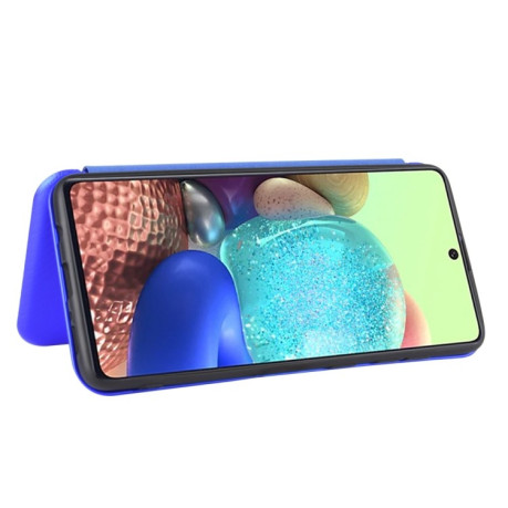 Чехол-книжка Carbon Fiber Texture на Samsung Galaxy M51 - синий