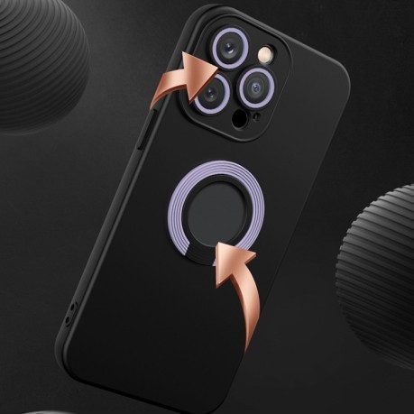 Противоударный чехол Contrast Color Holder для iPhone 14 Plus - черный