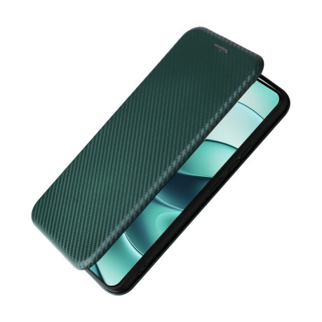 Чехол-книжка Carbon Fiber Texture на Xiaomi  Redmi Note 14 5G - зеленый