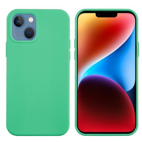 Силиконовый чехол Solid Color Liquid Silicone на iPhone 15 - зеленый