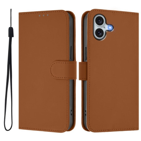 Чехол-книжка Skin Feel S-type для iPhone 16 Plus - коричневый