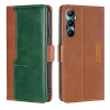 Чехол-книжка Contrast Color для Realme C65 4G - Light Brown + Green
