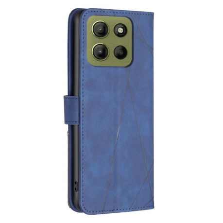 Чехол-книжка Rhombus Texture для Motorola Moto G15 - синий