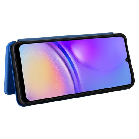 Чехол-книжка Carbon Fiber Texture на Samsung Galaxy A05 - синий