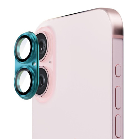 Захисне скло на камеру ENKAY Aluminium Alloy для iPhone 16/16 Plus - зелене