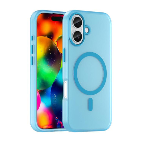 Противоударный чехол MagSafe Frosted Translucent TPU + PC для iPhone 17 - синий
