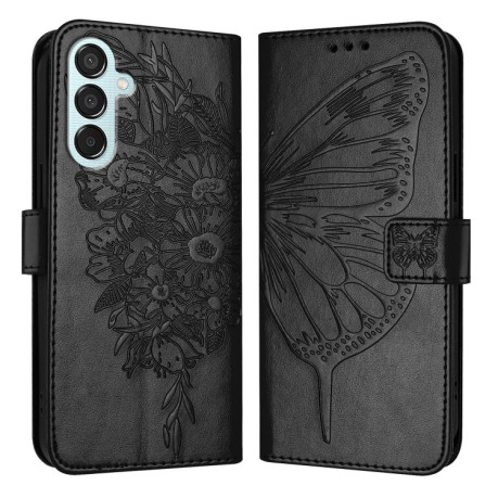 Чехол-книжка Embossed Butterfly для Samsung Galaxy M15 - черный