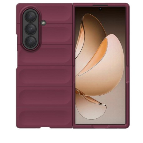 Силиконовый чехол Magic Flannel для Samsung Galaxy Fold 7 5G - винно-красный