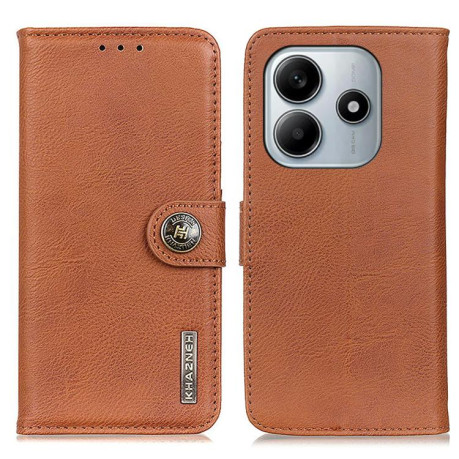 Чехол-книжка KHAZNEH Cowhide Texture на Xiaomi Redmi Note 14 4G 164.48mm - коричневый