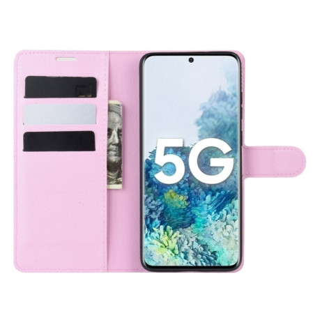 Чохол-книжка Litchi Texture Samsung Galaxy S20 FE - рожевий