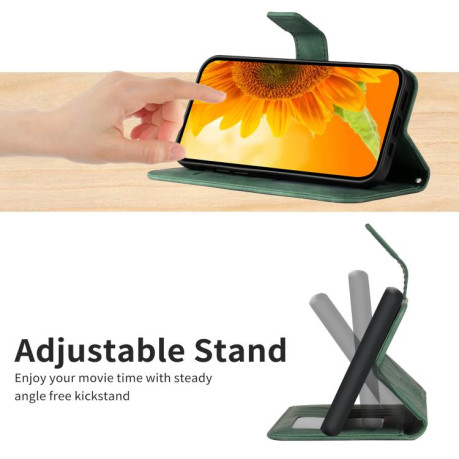 Чехол-книжка Skin Feel Sun Flower для Motorola Edge 60 5G - зеленый