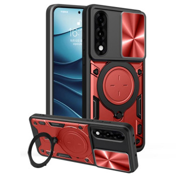 Чохол із шторкою камери CD фактурою та підставкою на OnePlus Ace 5 Ultra/Nord 5 - червоний