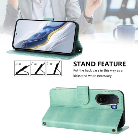 Чохол-книжка Line Splicing еко-шкіра Ретро на Redmi A7 Pro 171mm / Poco C85x 5G — м'ятний
