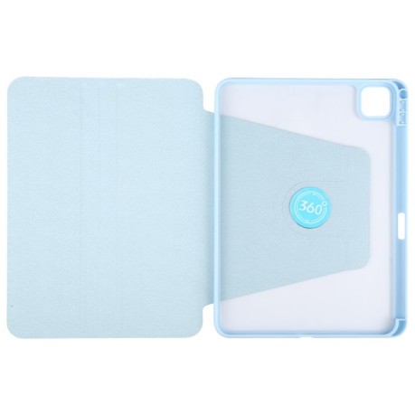 Чохол-книжка GEBEI Acrylic TPU 3-folding Rotating Smart Tablet Leather для iPad Pro 13 2024 - блакитний