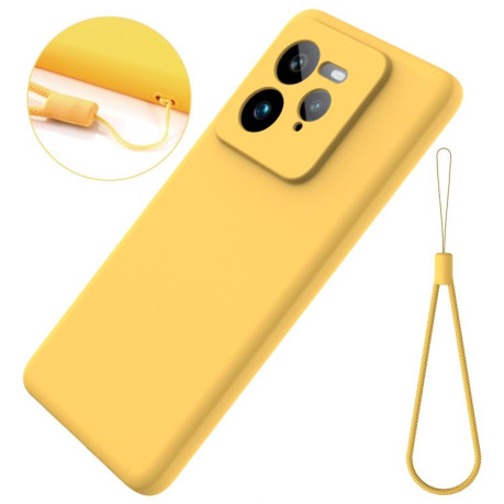 Силиконовый чехол Solid Color Liquid Silicone на Realme GT 7 Pro - желтый