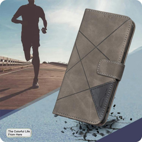 Чохол-книжка Rhombus Texture для OPPO Reno13 F/Reno13 FS - сірий