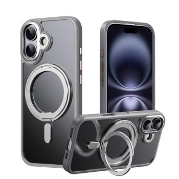 Ударозахисний чохол 360 Rotating MagSafe Magnetic Frosted на iPhone 17 - сірий