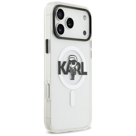 Оригинальный прозрачный чехол Karl Lagerfeld IML Karl Sketch Logo с MagSafe на iPhone 17 Pro Max - Transparent