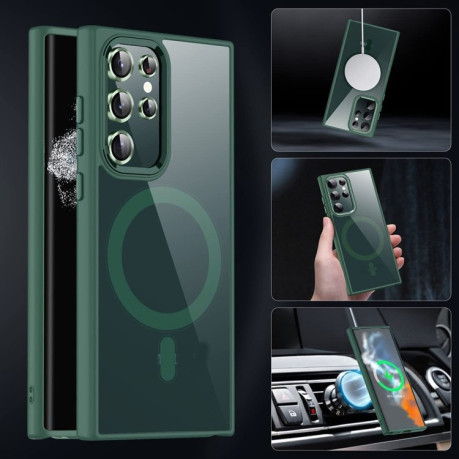 Протиударний чохол ERBORD (MagSafe) для Samsung Galaxy S22 Ultra - зелений