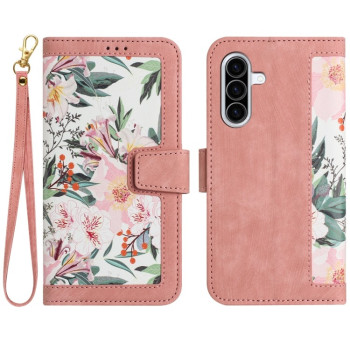 Чохол-книжка Floral Pattern Leather для Samsung Galaxy A36 - рожевий