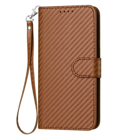 Чохол-книжка Carbon Fiber Texture на iPhone 16 - кавовий
