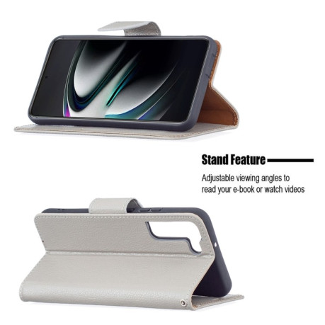 Чехол-книжка Litchi Texture Pure Color на Samsung Galaxy S22 Plus 5G - серый