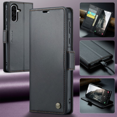 Чохол-книжка CaseMe 023 Butterfly Buckle Litchi Texture RFID Anti-theft Leather  для Samsung Galaxy A36 5G - чорний