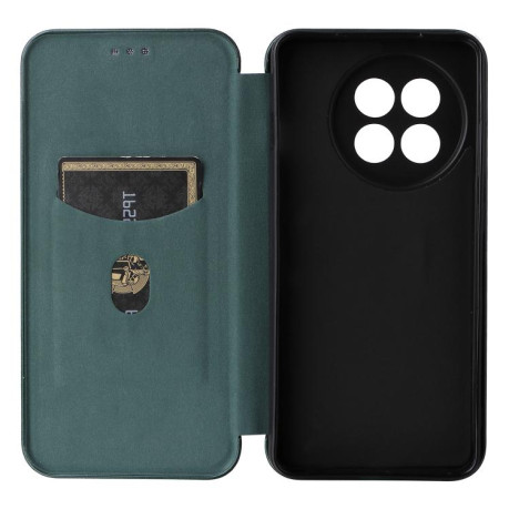 Чохол-книжка Carbon Fiber Texture на OnePlus 13R/Ace 5/Ace 5 Pro - зелений