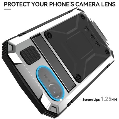 Противоударный чехол R-JUST Life Waterproof для  iPhone 16e - серебристый