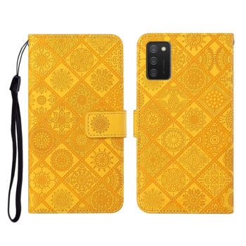 Чехол-книжка Ethnic Style для Samsung Galaxy A02s - желтый
