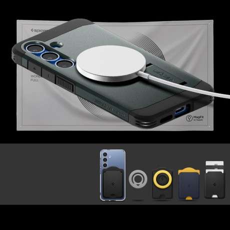 Оригінальний чохол Spigen Tough Armor Mag (Magsafe) Samsung Galaxy S25+ - Green