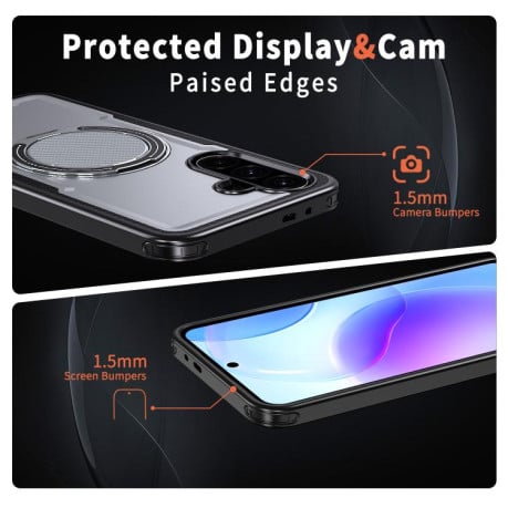 Чехол kalebol с MagSafe и подставкой 360° на Samsung Galaxy A17 5G - серый