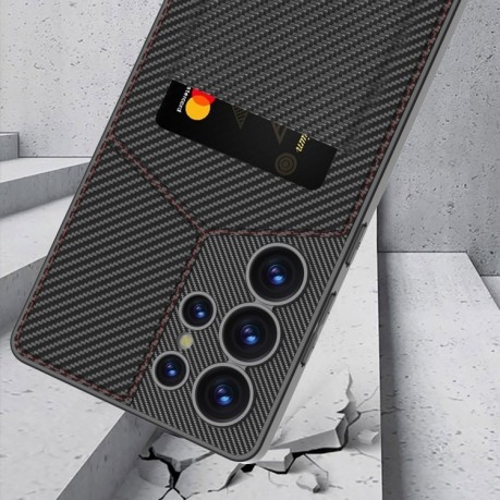 Протиударний чохол GKK Rotor Bracket Recessed Card Bag Full Coverage для Samsung Galaxy S25 Ultra 5G - фіолетовий