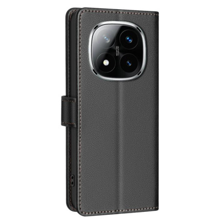 Чохол-книжка Litchi Texture RFID Anti-theft Leather для Xiaomi  Redmi Note 14 Pro 4G - чорний