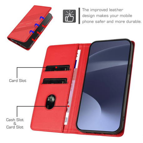 Чехол-книжка Embossed Multi-functional Wallet Retro Leather на Infinix Hot 50 Pro 4G - красный