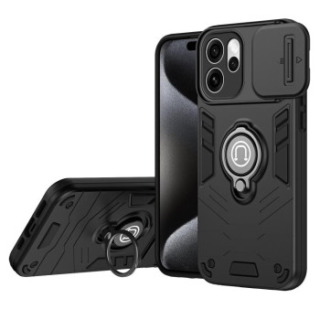 Протиударний чохол Sliding Camshield Ring Holder на OPPO Reno15 Pro 5G Global — чорний