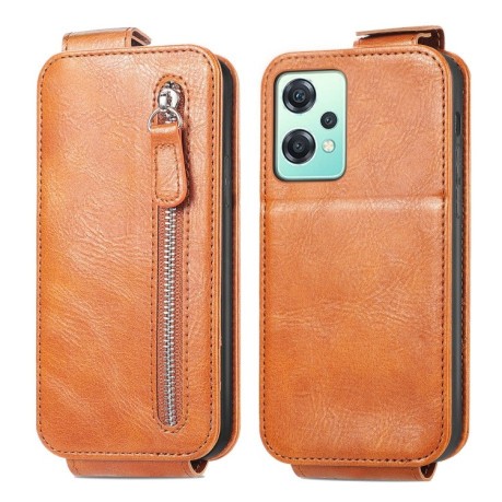 Фліп-чохол Zipper Wallet Vertical для Realme 9 Pro/OnePlus Nord CE 2 Lite 5G - коричневий