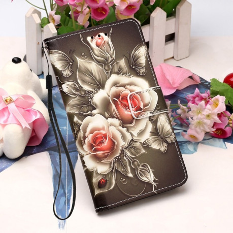Чохол-книжка Colored Drawing Pattern для Samsung Galaxy S22 Ultra 5G - Rose