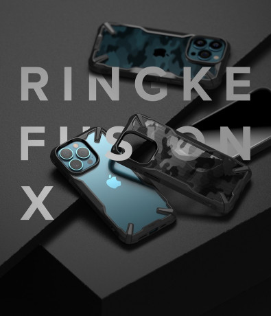 Оригинальный чехол Ringke Fusion X Design durable на iPhone 13 Pro Max - Camo black