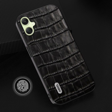 Чохол протиударний ABEEL Crocodile Texture Genuine Leather для Samsung Galaxy A05 - чорний