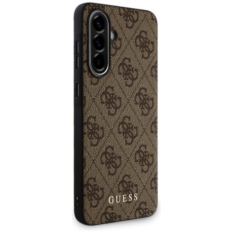 Оригинальный чехол Guess Metal Gold Logo для Samsung Galaxy A56 - Brown