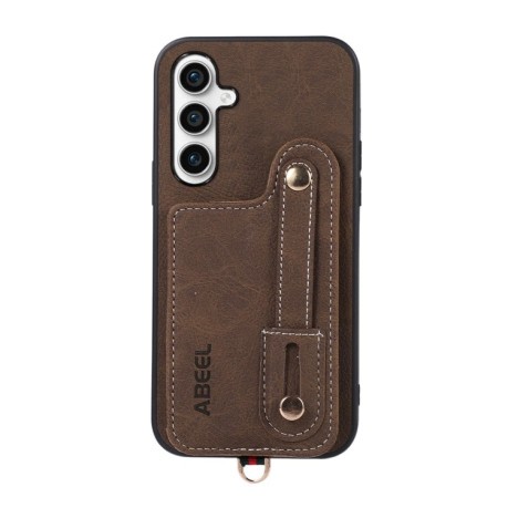 Противоударный чехол ABEEL Litchi Texture Card Bag для Samsung Galaxy S23 FE 5G - хаки