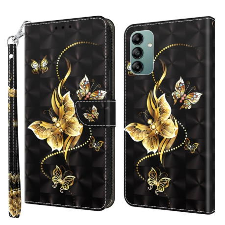 Чехол-книжка 3D Painting Leather для Samsung Galaxy A04s - Golden Swallow Butterfly