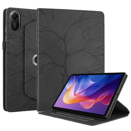Чехол-книжка Tree Life Embossed Rotation Leather для Xiaomi Redmi Pad 2 - черный