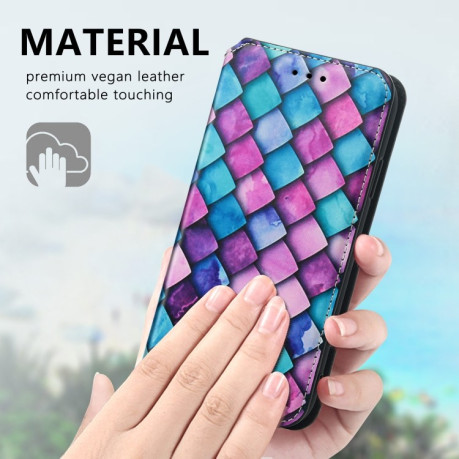 Чехол-книжка Colored Drawing Magnetic для iPhone 13 Pro Max - Purple Scales