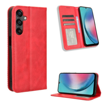 Чохол-книжка Magnetic Buckle Retro Crazy Horse Texture для Samsung Galaxy C55 / M55 5G - червоний