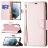 Чохол-книжка Litchi Texture Pure Color Samsung Galaxy S21 FE - рожеве золото