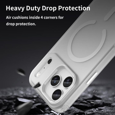 Противоударный чехол MagSafe Frosted Translucent TPU + PC для iPhone 17 Pro Max - белый