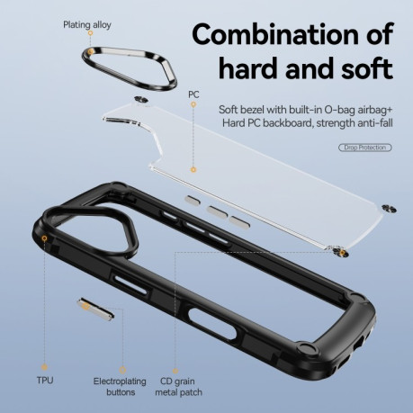 Противоударный чехол Lens Protection на iPhone 16 Plus - черный