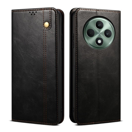 Чехол-книжка Simple Wax Crazy Horse для OPPO Reno12 F/12 FS 5G - черный